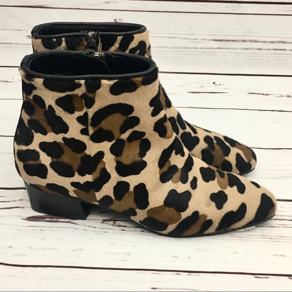 NEW Aquatalia Fuoco Suede Leather Leopard Ankle Boots Booties Animal 6
